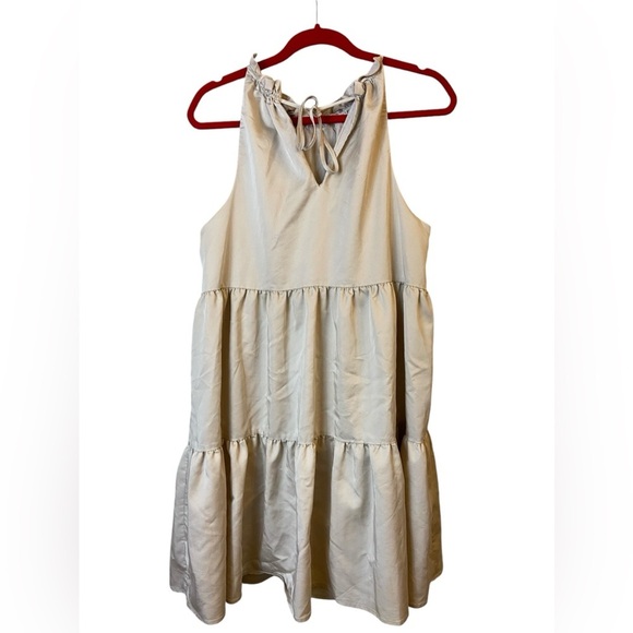 Antonio Melani Beige Tiered Halter Midi Dress - Picture 4 of 9